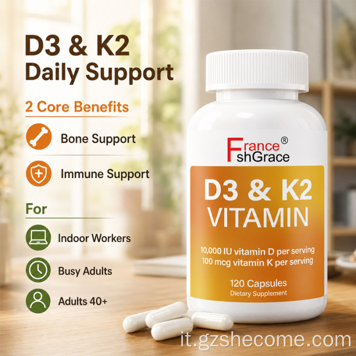 Shecome Vitamina D3 K2 120 capsulePromuove la digestione
